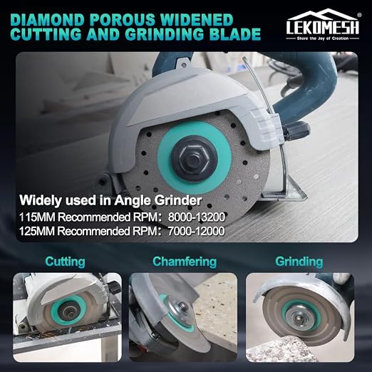 Rock Slab Grinding Disc - 5 inch Glass Cutter Disc(8pcs), Granite Cutting Blade, Diamond Grinder Wheel for Rock Slab, Stone, Tile, Marble, Granite, Glass Diamond Saw Blades