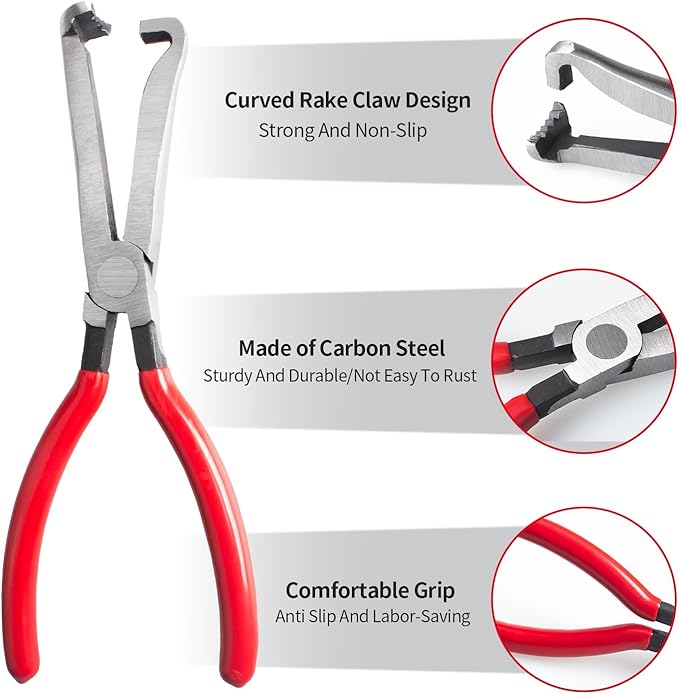 5 Pieces Electrical Disconnect Pliers for Cars, Automotive Electrical Plug Connector Disconnect Tool and Connector Separator and Hose Clamp Pliers