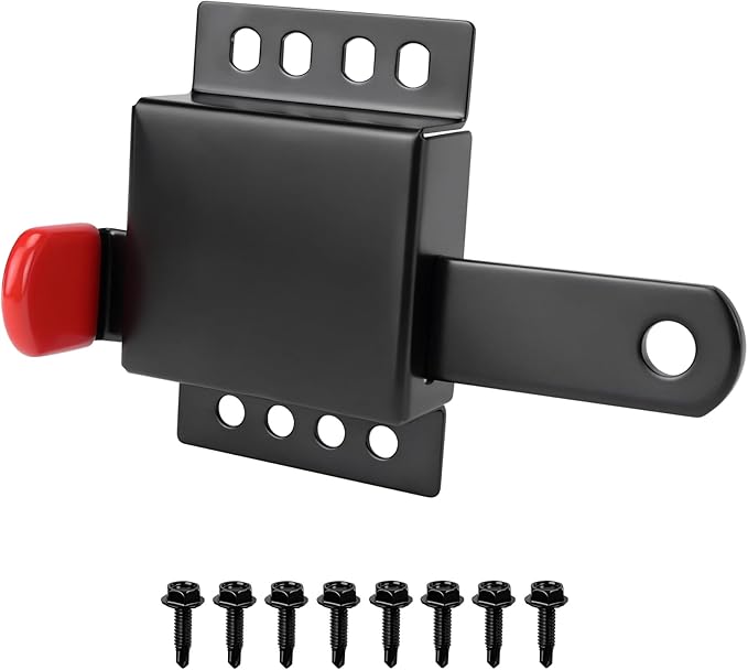 Heavy Duty Standard Garage Door Side Lock Inside Deadlock for Most Garage Door Iron Galvanizing -1 Pack, Black