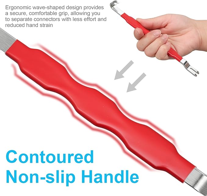 Automotive Electrical Terminal Connector Separator Removal Tool, Electrical Connector Removal Tool with Non-Slip Grip and 2-in-1 Dual End Design, Universal for Most Cars, Trucks, SUVs, Red