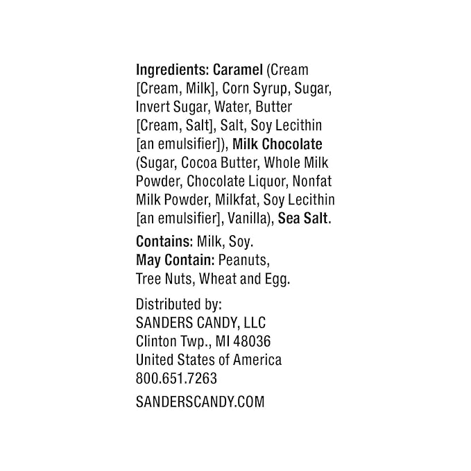 Sanders Thins Sea Salt Caramels Variety, Milk & Dark Chocolate, 18 oz Tubs (Pack of 2)