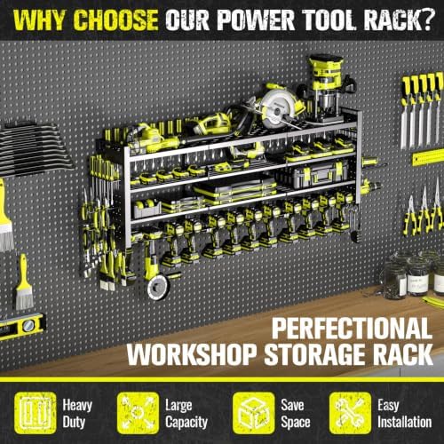 49.8" Power Tool Organizer Wall Mount,Holds 14 Cordless Drills