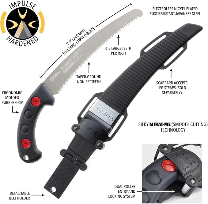 Silky ZUBAT Professional Curved Hand Saw 240mm Large Teeth (270-24)