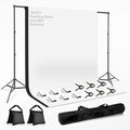 7x10 FT Backdrop Stand Kit with 6.5 x 10FT Black, White Background