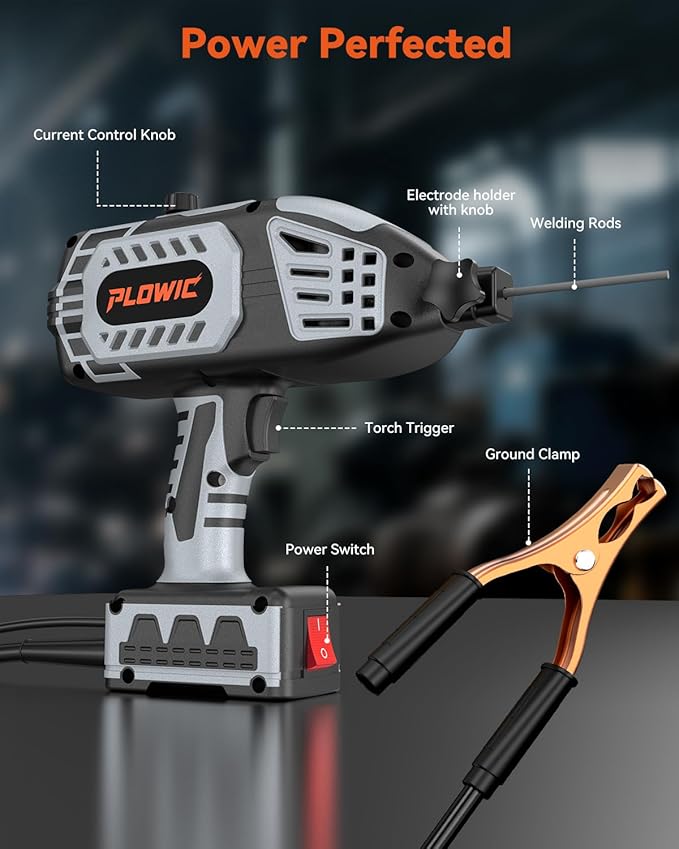 Portable Welding Machine 110V, Portable Handheld Welder with IGBT Inverter 5 Variable Current Adjustment, Electric ARC Stick Welder Gun for 1/16"-1/8" Rods, Carring Case &20 Rods Included
