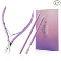 Cuticle Trimmer with Cuticle Pusher and Cutter-YINYIN Cuticle Nipper Professional Stainless Steel Cuticle Clippers Durable Pedicure Manicure Tools for Fingernails and Toenails(Purple)