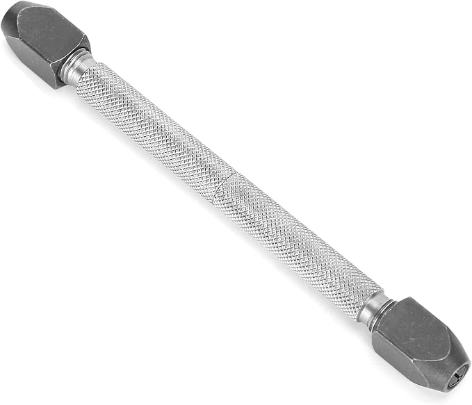 Steel Pin Vise Hand Drill with Twisted Drill Bit, Ergonomic Slip-Resistant Handle, Watch Repair Tool for Watchmakers