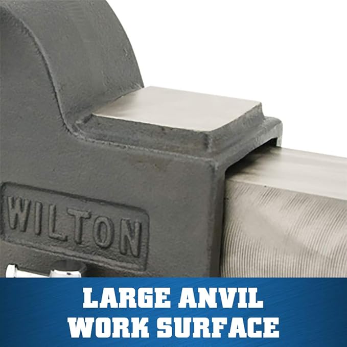 Wilton Shop Bench Vise, 8" Jaw Width, 8" Max Jaw Opening, 4" Throat (Model WS8), gray