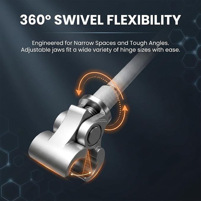 Saker Adjustable Door Hinge Wrench for Residential | Stainless Steel Door Gap Tool for Sagging/Sticking Doors, No Disassembly Needed