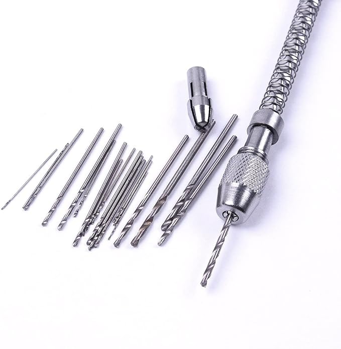 Replacement Part For Mini Pin Vise Wood Spiral Hand Push Drill Chuck For Micro Drill Bit Jewelry Tool With 20 PCS 0.3