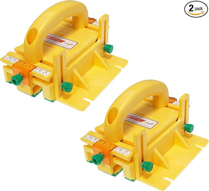 GRR-RIPPER+ Plus by Microjig. Includes SafeRip Kit. Fully Adjustable 3D Push Block for Table Saws, Router Tables, Band Saws, and Jointers, Yellow/Green, 2 Pack