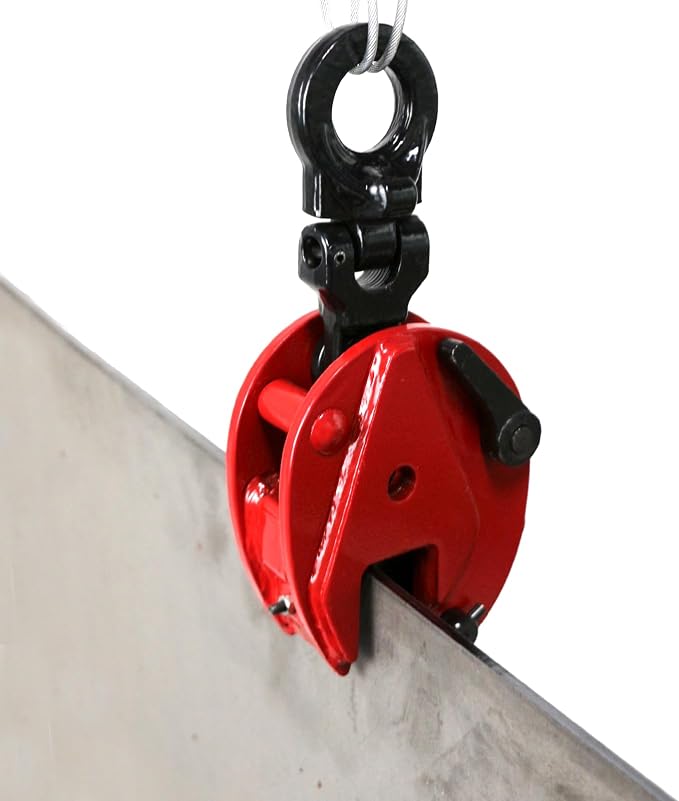 Vertical Plate Lifting Clamp,1760lbs Capacity Heavy Duty Steel Plate Clamp 0.8T with 0.8 Inch Jaw Opening, Industrial Lifting Clamp for Sheet Metal and Steel Plate Handling