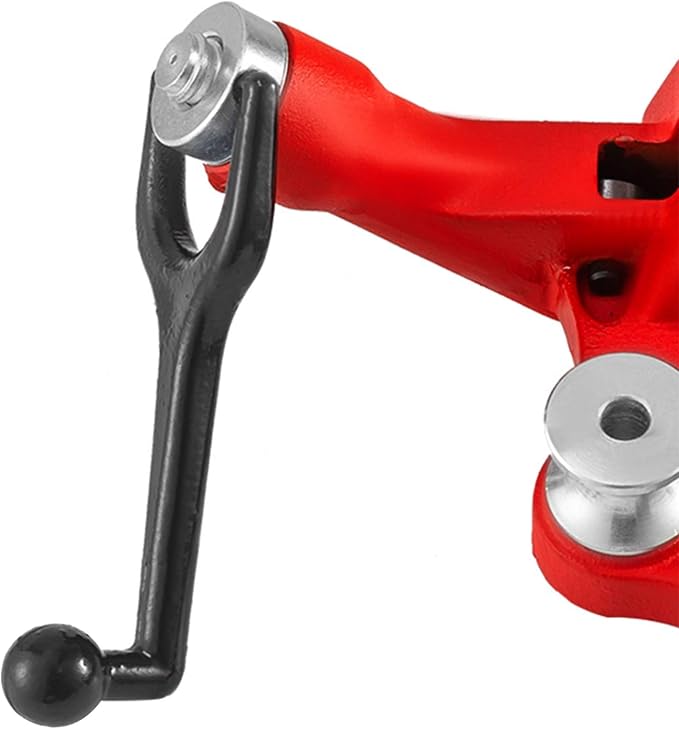 Mophorn Screw Bench Chain Vise 1/8 to 5-Inch Pipe Capacity, Heavy Duty Bench Chain Pipe Vise with Crank Handle, Neoprene-Coated Jaw, Cast Iron Material Ideal for a Variety of Pipes
