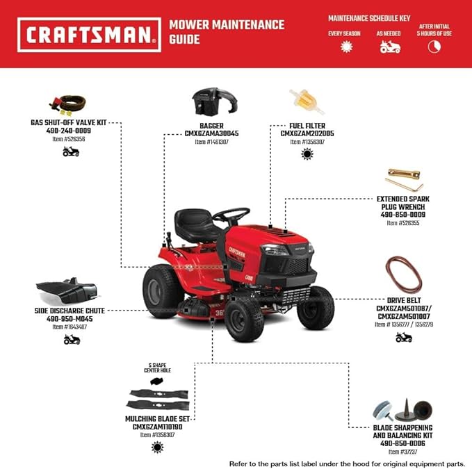 CRAFTSMAN 36" Gas Riding Lawn Mower with 11.5 HP* Briggs and Stratton Single-Cylinder Engine, Gas Lawn Tractor with 7-Speed Transmission, Red/Black (13AC77XYA93)