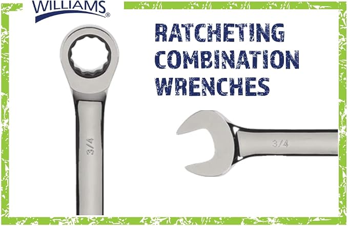 Williams JHW1214NRC Ratcheting Combination Wrench, 7/16-Inch