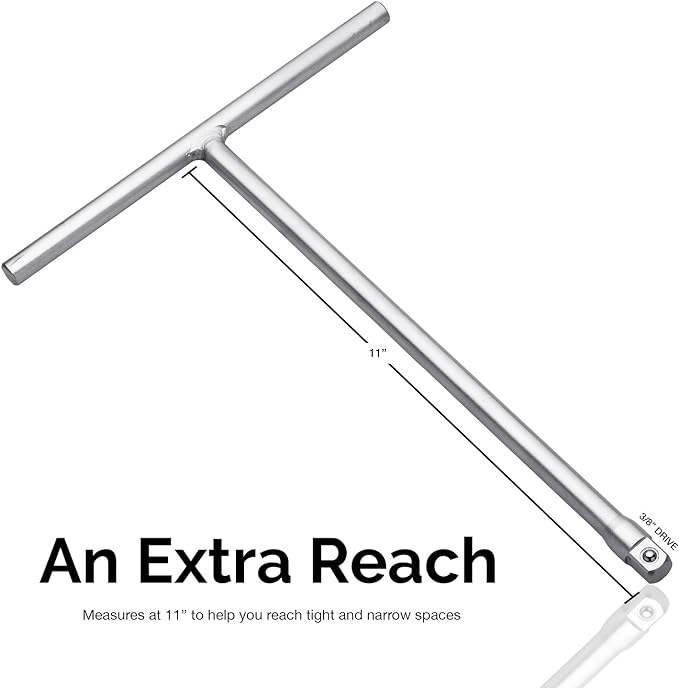 Neiko 01135A 3/8-inch Drive T-Handle Wrench with Long Reach | Chromium Vanadium Steel