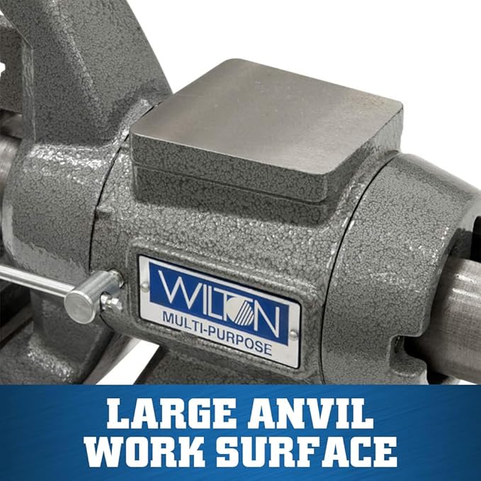 Wilton Multi-Purpose Bench Vise, 5-1/2" Jaw Width, 5" Max Jaw Opening, 2-3/4" Throat (Model 550P)
