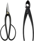 Wazakura Japanese Bonsai Tool Kit Set MADE IN JAPAN, Long Handle Ashinaga Scissors 8inch(200mm) + Concave Branch Cutter 8inch(200mm)