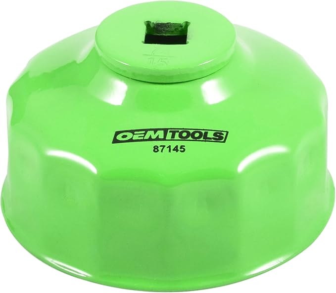 OEMTOOLS 87145 Oil Filter Removal Tool, 74mm 15 Flute Oil Filter Wrench, Compatible with Most GM and Chrysler Oil Filters, 3/8" Drive 74mm Oil Filter Wrench