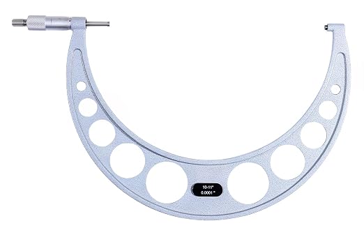 Accusize Industrial Tools 10-11'' Ultra-Precision Carbide Tipped M-Type Outside Micrometer, Resolution 0.0001'', Eg00-0011 | 10-11", Ultra-Precision, Carbide Tipped, M-Type, Resolution 0.0001", Ratchet Friction Thimble, Solid Storage Case