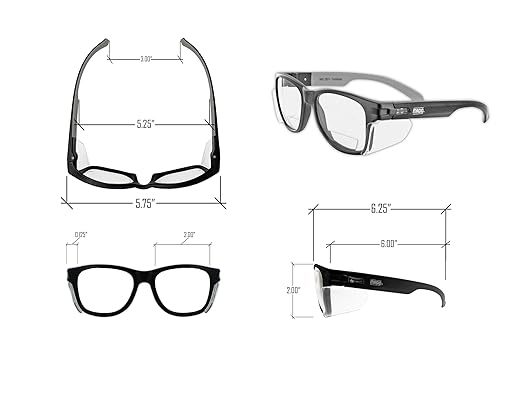 MAGID Y50 Safety Glasses for Construction | Black Frame — 72-Pack, Clear Lens - 2.0 Bifocal | Side Shields, ANSI Z87.1+, Anti-Fog, Scratch-Resistant, 99.9% UV Protection, Polycarbonate Lens