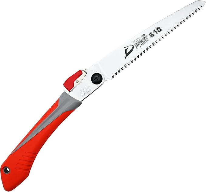 TONMA Folding Hand Saw [Made in Korea] 8" (210mm) Medium Teeth Small Pruning Hand Saw for Wood Cutting, Camping, Garden Woodworking, Japanese Craft Plating Impulse Hardened Stainless Blade