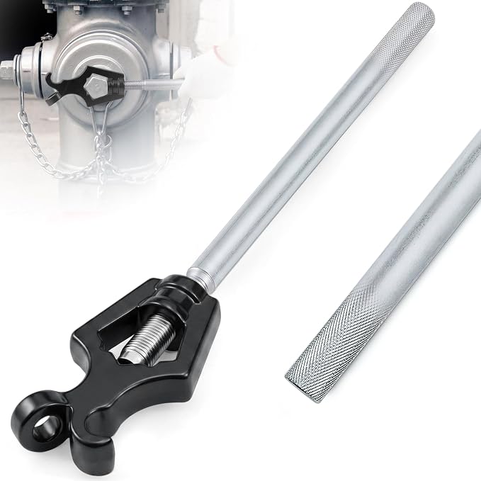Tandefio 1 Pcs Fire Hydrant Wrench, Pentagon 1-3/4" /square 1-1/4", Black | Adjustable Hydrant Key for Utility Crews, Multifunctional Hydrant Wrench for Tightening Fire Nuts Tightening Water Pipes