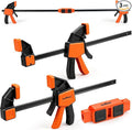 3-Pack Wood Clamps for Woodworking, 2-Piece 12" Bar Clamps with Clamp Connector, Quick-Release Wood Clamps with 150 LBS Load Limit, Wood Clamp Set for Woodworking, Gluing & DIY Projects