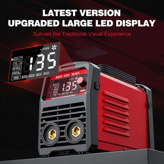 Stick Welder, ARC 135 Portable Welding Machine 110V, Stick/Lift TIG Mini Welder Machine 2 In 1 with Large LED Display, IGBT Inverter, Home DIY Arc Welder, Hot Start,Arc force, Anti-Stick, VRD