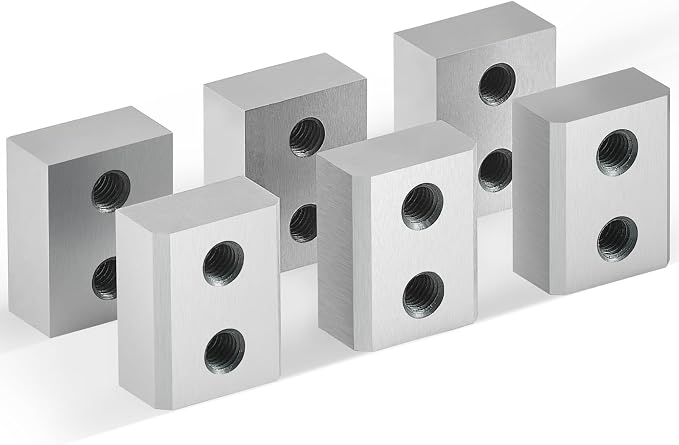 VEVOR Electric Rebar Cutter Replacement Blades 6 PCS 25mm(1 Inch) - HRC58-60 Hard Jaw Blades with 12 Hex Screws & Spring Washers, Fit RC-25