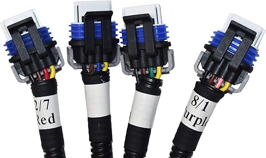 Michigan Motorsports LS Ignition Coil Harness Pair | Fits GM 4.8L 5.3L 6.0L 6.2L 7.0L 8.1L LQ4 LQ9 LS2 LS3 LS7 LSX V8 Engines | Replaces 89017477, 2 Color-Coded Stock-Location Harnesses for Both Banks