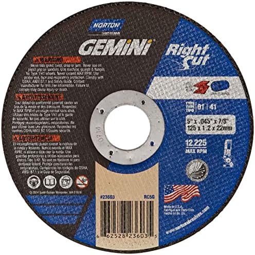 Type 01 Flat Cut-Off Wheels - 5x.045x7/8 gemini rightcut type01 straight wheel [Set of 25]