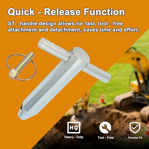 for Backhoes and Excavators Bucket T-Handle Quick Coupler Pin 1- /4”X6