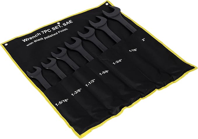 7PC Jumbo Combination Wrench Set, SAE, 1-5/16"-2", Extra Large Wrenches | 1-5/16",1-3/8", 1-1/2", 1-5/8", 1-3/4", 1-7/8", 2 inch, Extra Large Combination Wrench Sets with Pouch (7PC-SAE)