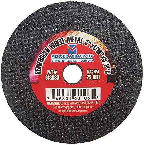 Mercer Industries 613080-3" x 1/16" x 3/8" Cut-Off Wheels for Metal (100 pack)