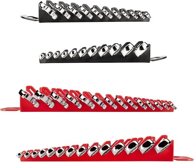TEKTON Combination Wrench Set, 25-Piece | WCB92301 | (1/4 - 3/4 in., 6 - 19 mm), Wrench Holder, Chrome Finish