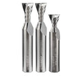 Solid Carbide Dovetail Router Bit Set 3-Piece, 1/2SH, 1/2" Dia, 2-Flute, Up-Cut Spiral Geometry for Chatter-Free, Superior Quality Woodworking Joinery, USA Made - US5250SDU-3PC