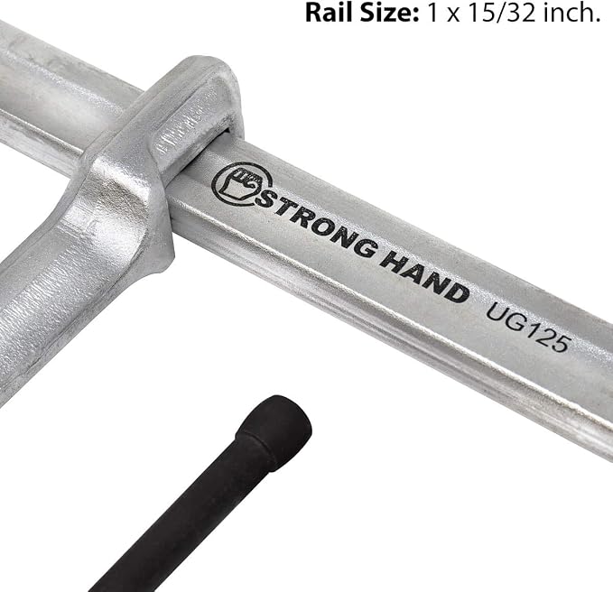Strong Hand Tools Medium Duty Bar Clamp, Capacity 12-1/2", Clamping Pressure: 1,200 LBS, Throat Depth: 4-3/2″, Rail Size: 1 x 15/32”, UG125