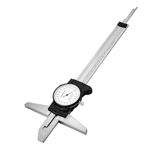 Depth Calipers with Gauge 0-150/200mm 0.02mm Precision Shockproof Four-use Measuring Tool (Mechanical/Automotive Repair)，DRINYOUNG (0-150 mm (Depth dial Caliper))
