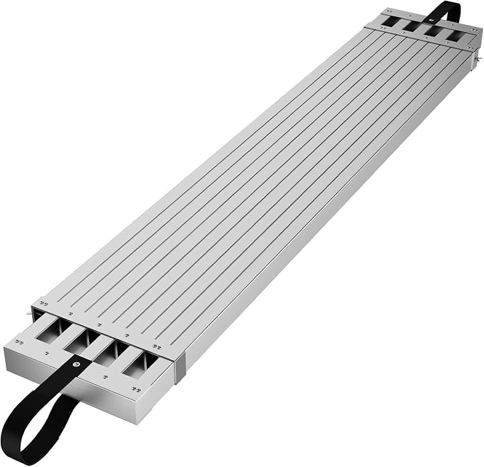 Aluminum Work Plank 8-13Ft Telescoping Extension Plank 440Lbs Capacity Aluminum Scaffolding Plank with Skid-Proof Platform Scaffold Ladder Accessory Durable and Lightweight