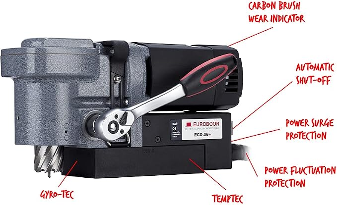 Magnetic Drill Press - 9.5A Low Profile Drilling Machine with 1-7/16" Annular Cut Capacity & 1-Speed Gearbox - ECO.36+