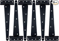 HLMOptimo Heavy Duty T Hinge Tee T Strap Shed Gate Barn Fence Door Hinge Wrought Rustproof All Size Black (6 pcs, 12 inch)