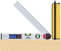 BINTA Digital Angle Finder Protractor 0-225° High Precision Measuring Tool Aluminum with Backlit LCD Display Horizontal Vertical Bubble Levels Storage Bag for Woodworking Construction Carpentry Silver