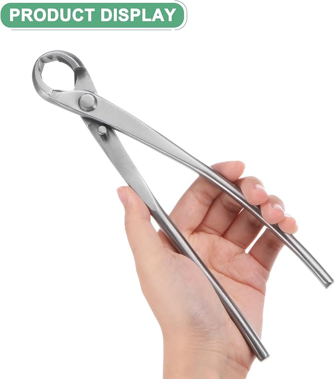 M METERXITY Bonsai Tool - 8.3 Inch Stainless Steel Knob Cutter, Bonsai Tree Plants Modeling Tools, Applying to Gardening Pruning Knobs/Tumors (210mm, Silver)