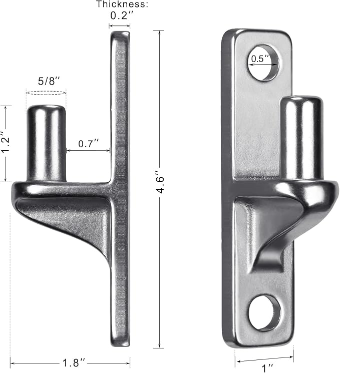 Insaga Cast Gate Hinges Heavy Duty, 304 Stainless Steel Wall Mount Hinge With 5/8'' Pin, Durable Farm, Non-Welded Fence, Chain Link Fence, 2Pcs