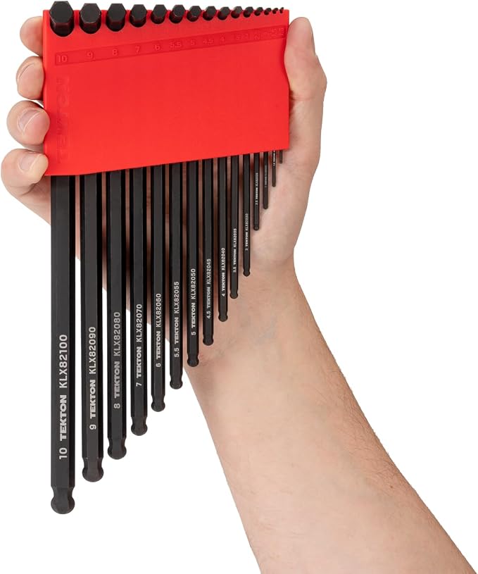 TEKTON Ball End Hex and Star L-Key Set, 41-Piece | KEY91002 | (0.050 - 3/8 in., 1.3 - 10 mm, T6 - T50), Manganese Phosphate Finish, Holder