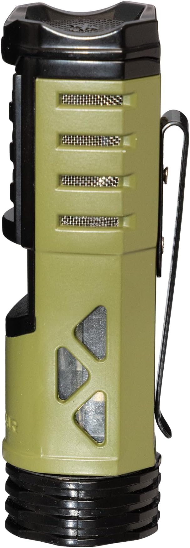 XIKAR Tactical Single-Jet Lighter, Tan and Black - Powerful Flame, Rugged Design with Rest Feature, Pocket Clip, EZ-View Fuel Window, and Adjustable Flame Height - Ideal for Outdoor Use (Olive Drab)