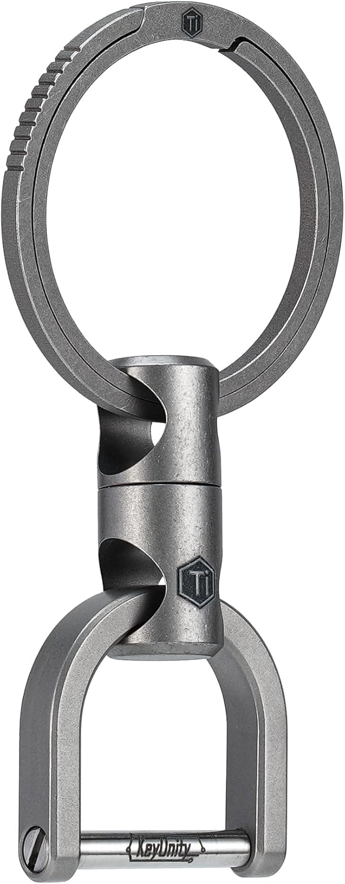 KeyUnity KM13 Swivel Keychain with D Ring Key Shackle, Titanium Rotatable Key Organizer