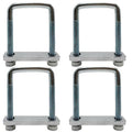 4 Pack Square U-Bolt for Trailer - Fits 2.5 Inch Wide Leaf Springs, Galvanized Steel Clamp Set, Secure Fit for Truck, Boat and Trailers