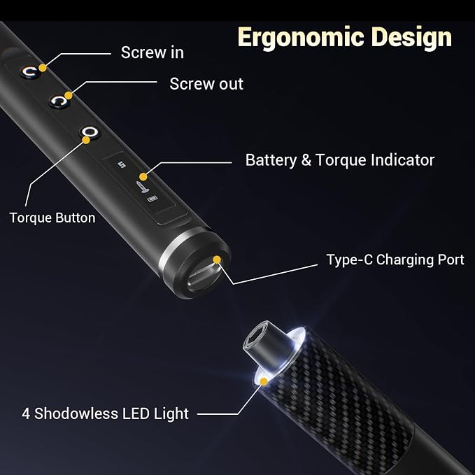 Mini Electric Screwdriver Set, 81-In-1 Electric Screwdriver Kit with 5 Torque Settings & LED Light, Electric Screwdriver for Electronics